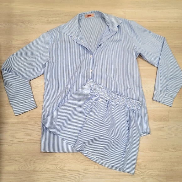 MISSPAP Striped Oversized Shirt And Shorts Co-Ord Set Size 8 - Picture 10 of 17